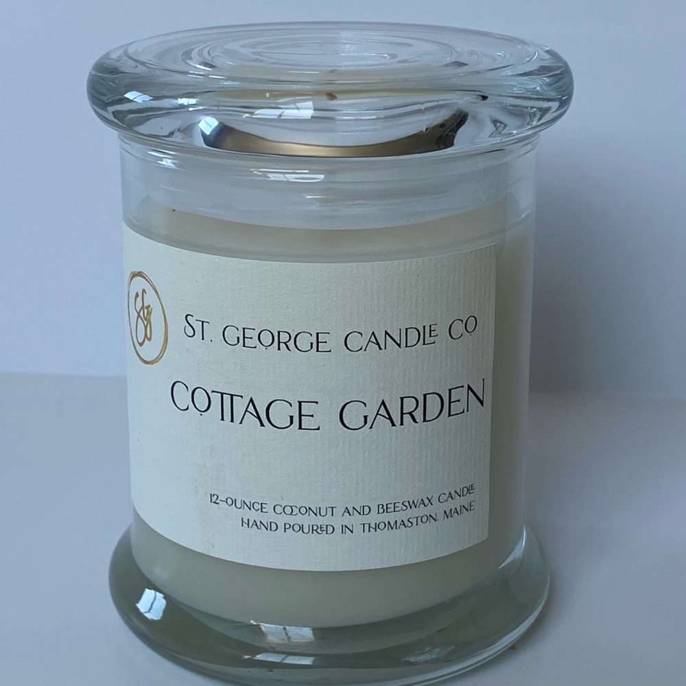 Beeswax Candle Coconut Hand Poured 12 Oz NEW St George Candle Co. Cottage Garden
